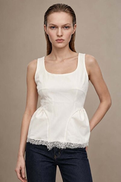 HAKKE Strappy Peplum Cut Women's Bluz