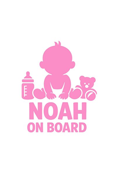 OEM Autocolant auto  "Noah la bord ", 10cm, Roz