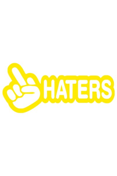 OEM Autocolant auto  "Haters ", 10cm, Galben