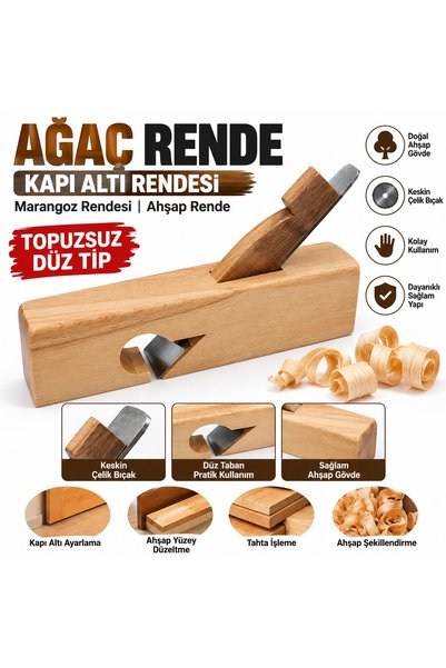 YMN Ağaç Rende Ağaç Rendesi Marangoz Rendesi Yüzey Düzeltme Rendesi (TOPUZSUZ...