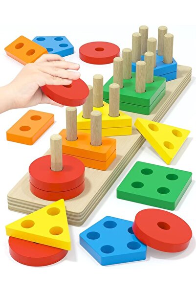 Yetonamr Montessori Toys for 1 2 3 Years Old Boys Girls Birthday Gifts, Woode...
