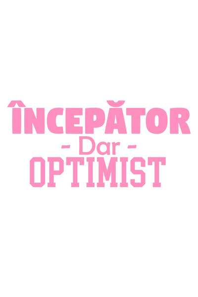 OEM Autocolant auto  "Începător, dar optimist ", 10cm, Roz