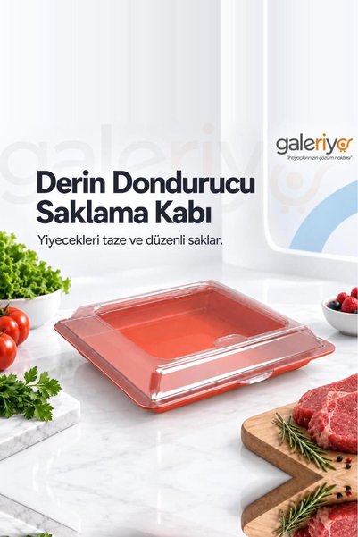 Galeriyo Derin Dondurucu Saklama Kabı Küçük Boy Turuncu
