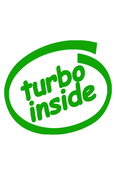 OEM Autocolant auto  "Turbo în interior ", model 1, 10cm, Verde