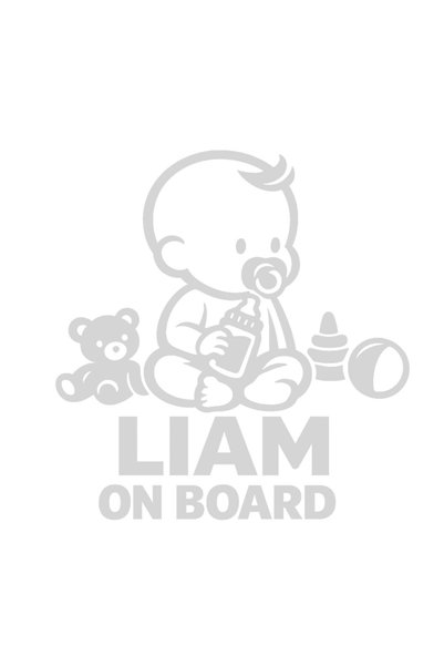 OEM Autocolant auto  "Liam la bord ", 10cm, Alb