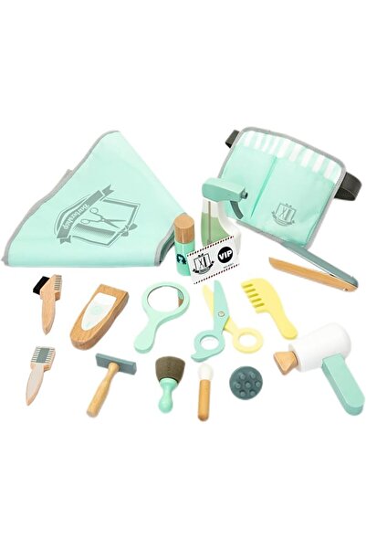 UMUTÜNALFASHİON UMU Wooden Kids Hair Salon Playset, Makeup Toy Set, Hair Styl...