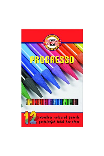 Koh-i Noor Set 2 x 12 Creioane Colorate fara Lemn, Progresso, Culori Diferite