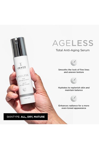 IMAGE SKINCARE total anti-aging serum AHA Face Serum with Peptides to Firm, Hydrate, Smooth Wrinkles and Even Skin Tone