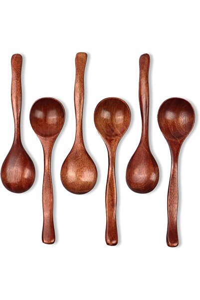 HaveLovely Wooden Spoons for Eating, 6PCS Small Honey Spoons 6.3 Inch, Smooth...