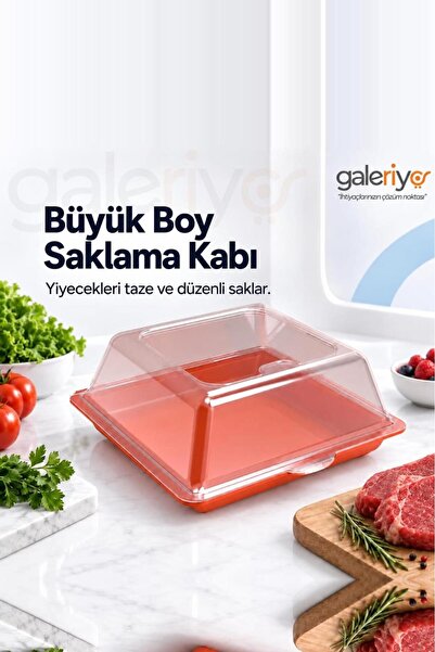 Galeriyo Derin Dondurucu Saklama Kabı Büyük Boy Turuncu