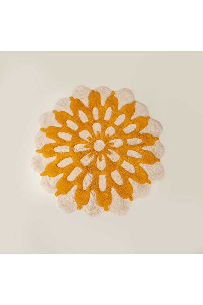 Evidea Soft Nola Tafting Banyo Paspası - Ekru - 90x90 cm