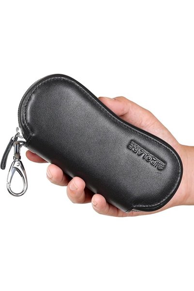 POLARE ORIGINAL Polare Full Grain Leather Glasses Case Safety YKK Zipper Sung...