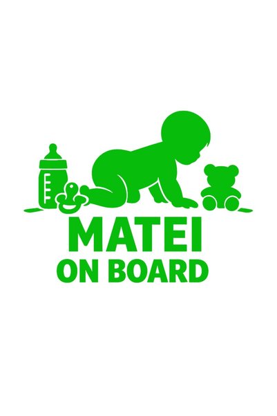 OEM Autocolant auto  "Matei la bord ", M1, 10cm, Verde