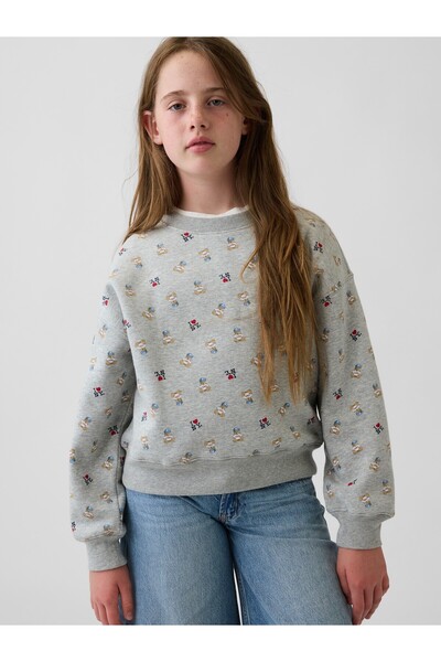GAP Kız Çocuk Gri VintageSoft I Heart NY Sweatshirt