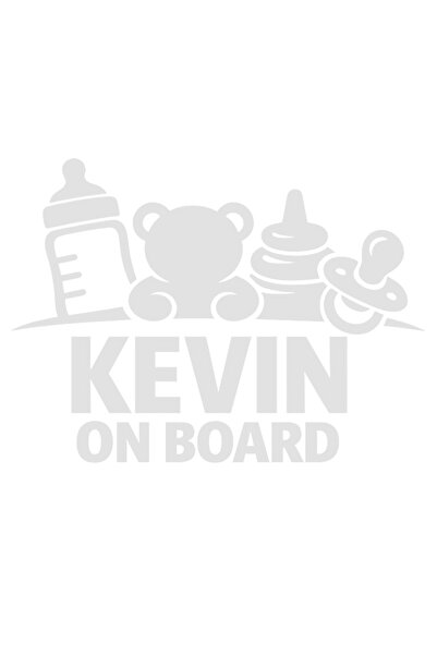 OEM Autocolant auto  "Kevin la bord ", 10cm, Alb