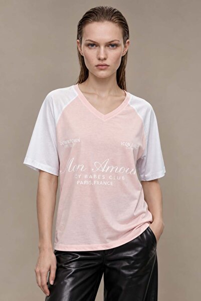 HAKKE Lace Detailed College Oversize T-Shirt