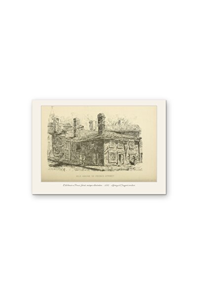 OEM Poster Carton 250g A4 Casa Veche pe Strada Prince, Ilustratie Antica 1882