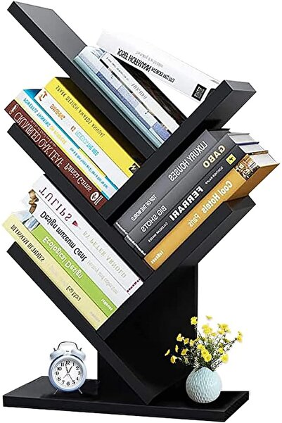 AbaqCasa Tree Bookshelf 5 Shelf Free Standing Bookcase Small Space Book Tower...