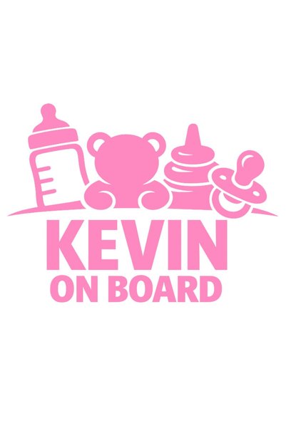 OEM Autocolant auto  "Kevin la bord ", 10cm, Roz