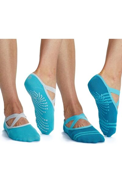 gaiam جوارب يوغا من جريبي ستوديو لقبضة إضافية في اليوغا العادية أو اليوغا الحارة