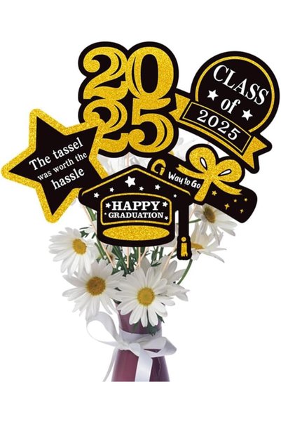 Arabest 5-Pack Graduation Vase Decor Cards,2025 Class Graduation Party Center...
