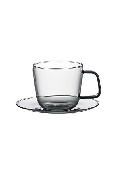 Estia Home Art ΕΣΤΙΑ ΓΙΑΛΟ ΚΟΥΠΑ ΚΑΦΕ ΜΕ ΠΙΑΤΑΚΙ 280ml ΓΚΡΙ