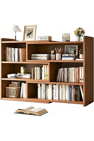 Beauenty 3-Tier Desktop Organizer with Pegboard Adjustable Iron Wooden Booksh...