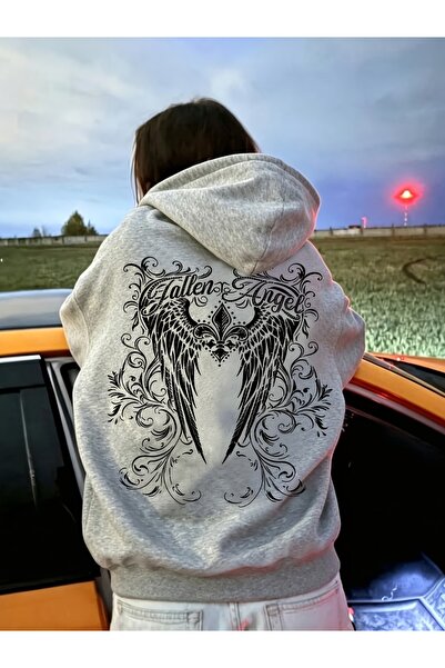 Touz Moda Gothic Graphic Detail Oversize Unisex Sweatshirt