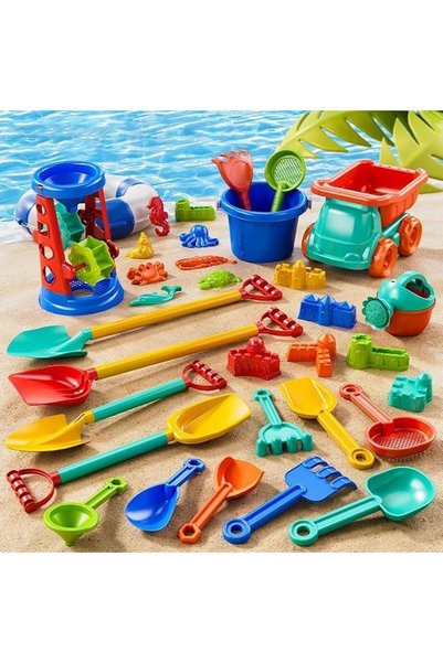 SmartMaster Beach Toys for Kids Toddlers, Sand Bucket and Shovels Set ,Travel...