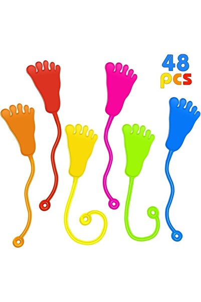 GENERAL Sticky Hands Bulk Kids Party Favors Foot Shape Stretchy Sticky Hand F...