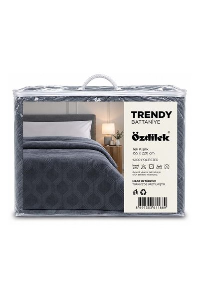Özdilek Pătură de o persoană Trendy Embos (155x220)-Art Deco Atlantic Green Nouă