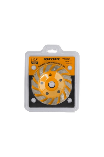 Rotor Disc Cupa Diamantata Turbo ROTOR, 125mm, pentru slefuit beton si piatra