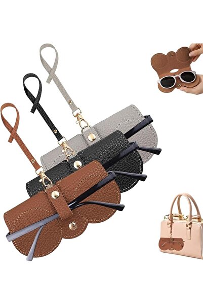 X SPRING Soft Leather Sunglasses Bag, Set of 3 Genuine Leather Spectacle Case...