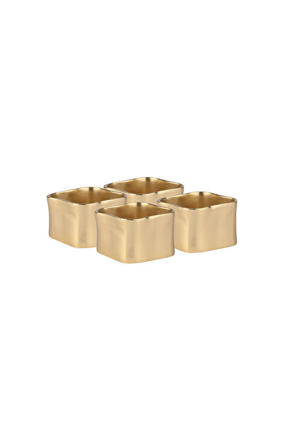 Estia Home Art ESTIA Μεταλλικά Χρυσά Δαχτυλίδια Πετσέτας 4.5x3εκ. Σετ 4 τεμαχ...
