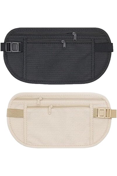 JOYZZZ Travel Money Belt, 2 PCS Hidden Anti-Theft Waist Pack with RFID Blocki...