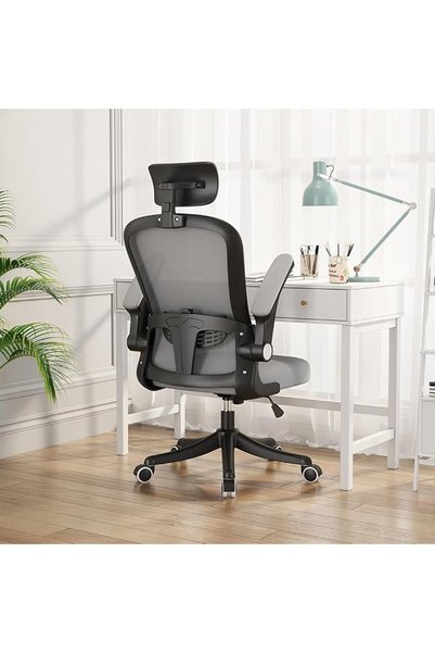 MOZOGOT Ergonomic Office Chair with Lumbar Support & Headrest & Flip-up Arms ...