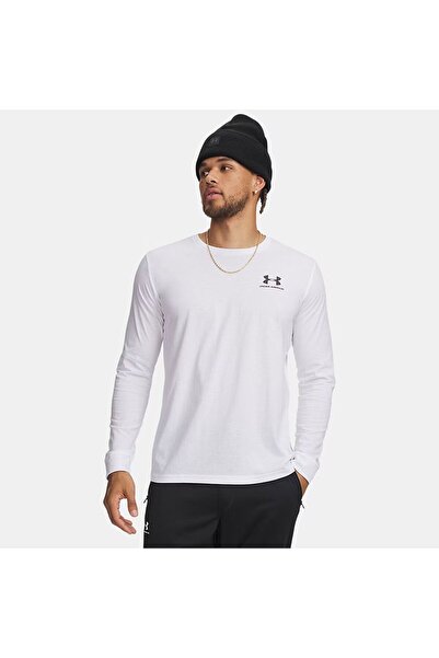 Under Armour Sportstyle Left Chest Men's White Long Sleeve Sweatshirt 1329585...