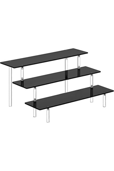 HaveLovely 3 Tier Perfume Organizer Stand, Black Acrylic Risers Display, Colo...