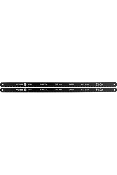 Vorel Set de 2 lame de ferăstrău bimetalice + Co 8%, 300x12.6x0.65 mm, 24 TPI