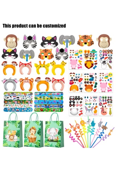 MKATECH 60Pcs Jungle Animal Safari Birthday Party Favors Set, Animal Masks, S...