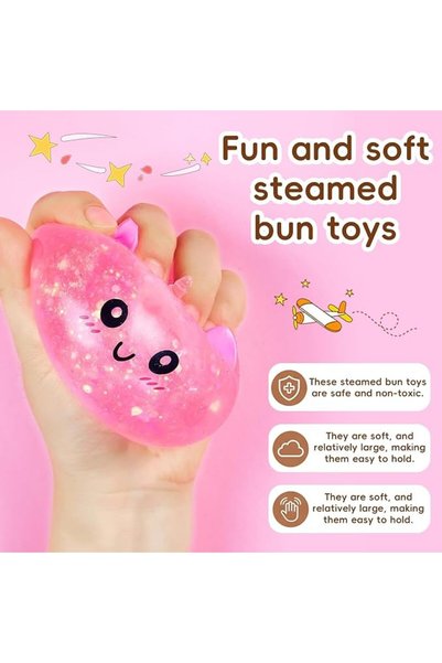 TERRIFI Unicorn Squishy Fidget Toy, Glitter Sensory Squeeze Ball Soft Slow Rising Stress Relief Toy for Kids