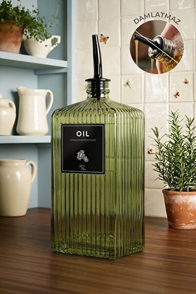 Kitchen Life 750 ml Tezgah Üstü Etiketli Cam Riva Yağdanlık
