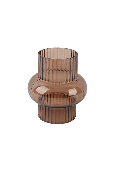 Estia Home Art ESTIA Διακοσμητικό Γυάλινο Βάζο Glower 20.5εκ. Καφέ