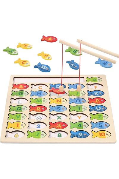 XICEN Wooden Magnetic Fishing Game for Toddlers, Montessori Fine Motor Skills...