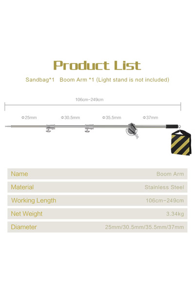 SH Super Stable Stainless Steel Big Tripod 2.8M Foldable Lighting Stand Tripo...