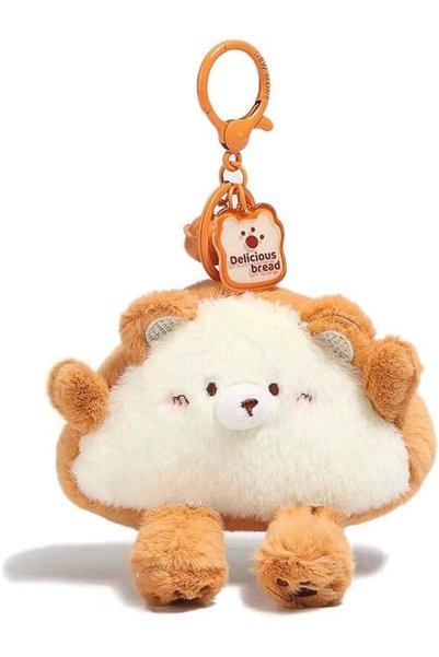 TERRIFI Cute Bear Bread Plush Keychain-Kawaii Animal Bag Charm Backpack Acces...
