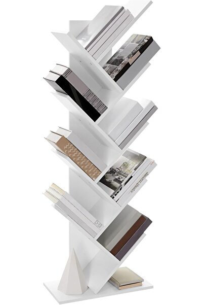 VASAGLE Bookcase, 8 Tier Shelf, Storage Unit, Tree Shape, for Living Room, Of...