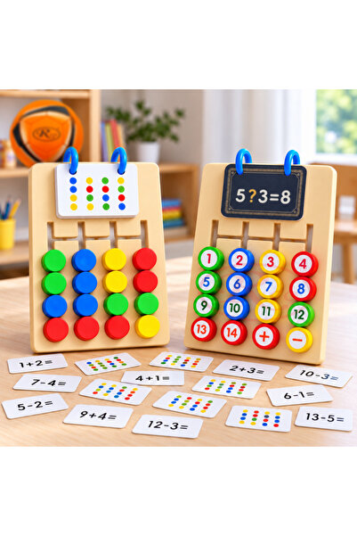 RCO Joc Montessori educativ labirint, pentru asociere culori si numere, din p...