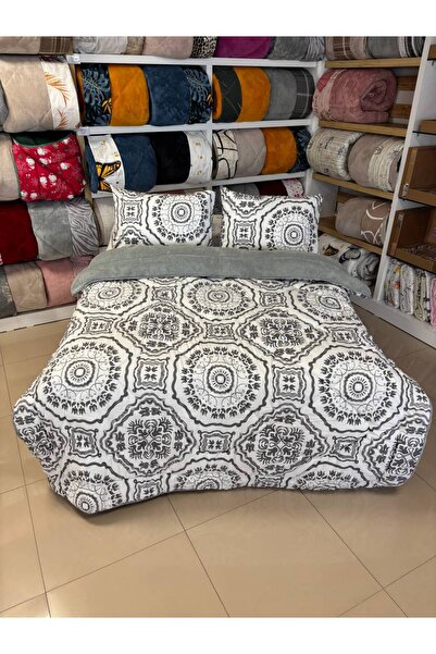 Sudemhome Çift Kişilik Çift Taraflı Peluş Welsoft Pufidik Polar Yorgan Seti (...