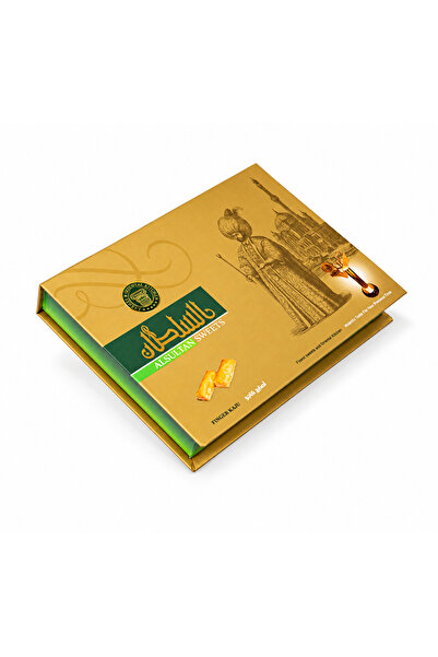 AL SULTAN Sweets Cashew Fingers Baklava 500 g - Flaky Golden Filo Rolls Filled with Cashew - Premium Arabic Sweets Gift Box for Eid, Ramadan, Diwali & Festive Celebrations